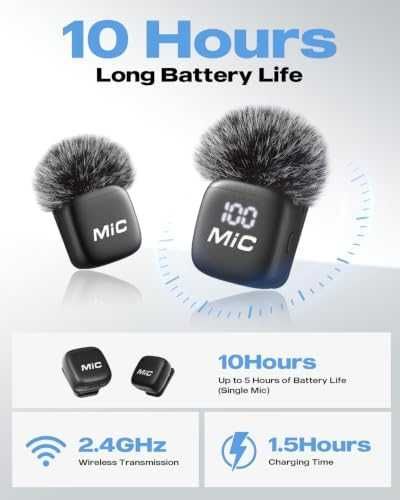 Нов Комплект 2 мини микрофона шумопотискане телефон лаптоп влог интервю подкаст iPhone iPad Android