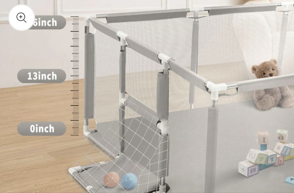 Бебешка ограда с кош и врата - 120/180 см.