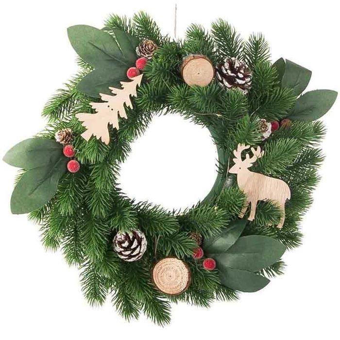 Коледен LED венец с орнаменти, 20 см