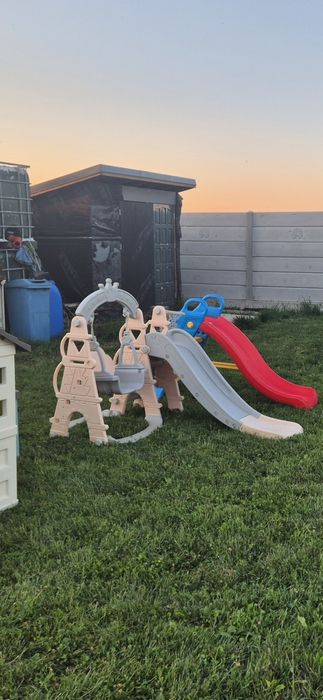 Tobogan pentru copii, rosu cu albastru