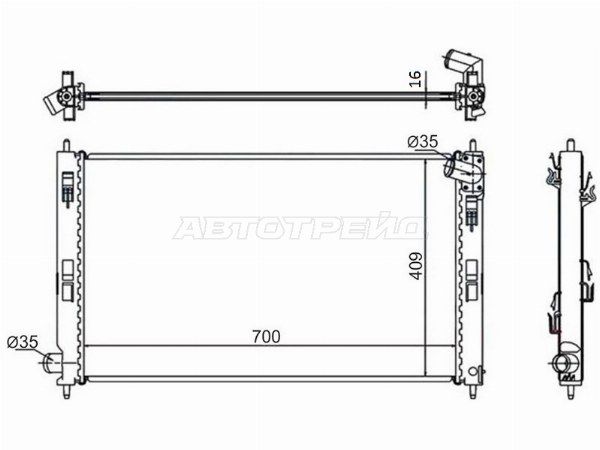 Радиатор охлаждения двигателя  Peugeot 4007