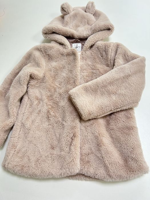 Пухено розово палтенце