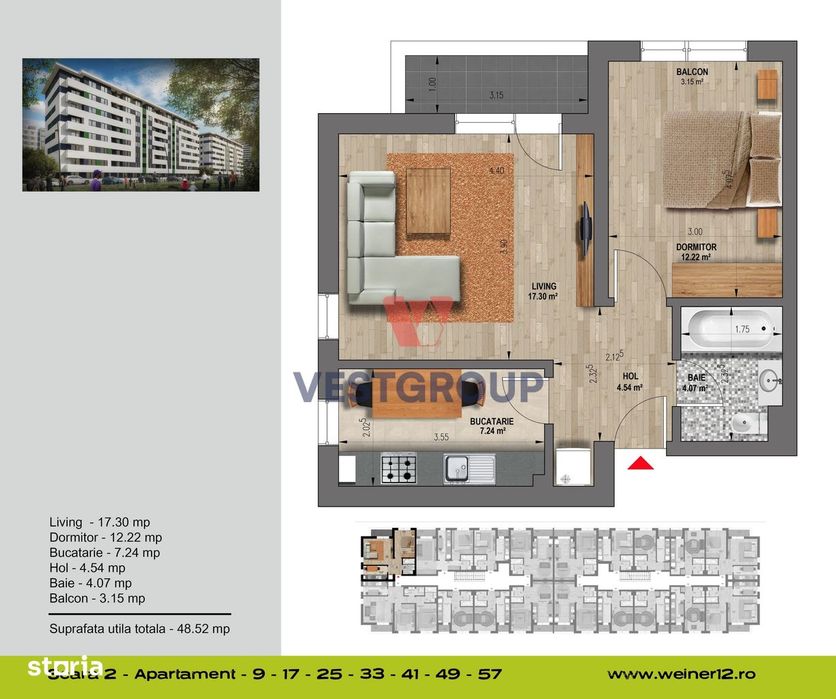 Apartament 2 Camere Weiner Residence Militari Direct Dezvoltator