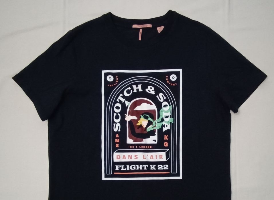 Scotch & Soda T-Shirt оригинална тениска M памучна черна фланелка