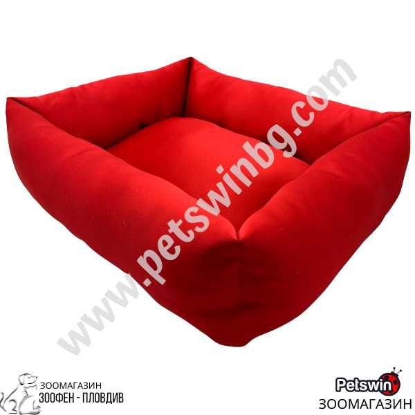 Легло за Домашен Любимец - за Куче/Котка - 50см/40см/15см- Червен цвят