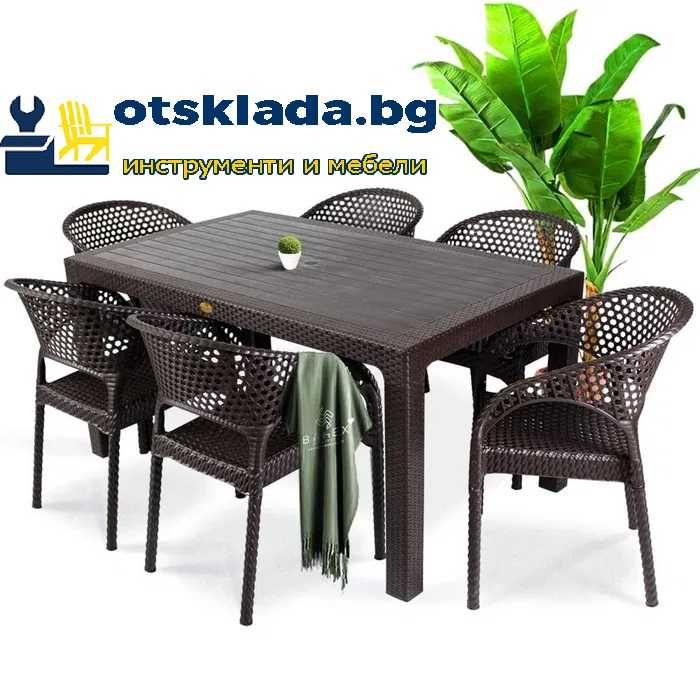 Елегантен комплект маса + 6 или 4 стола 4 цвята и размери маси МОД.3