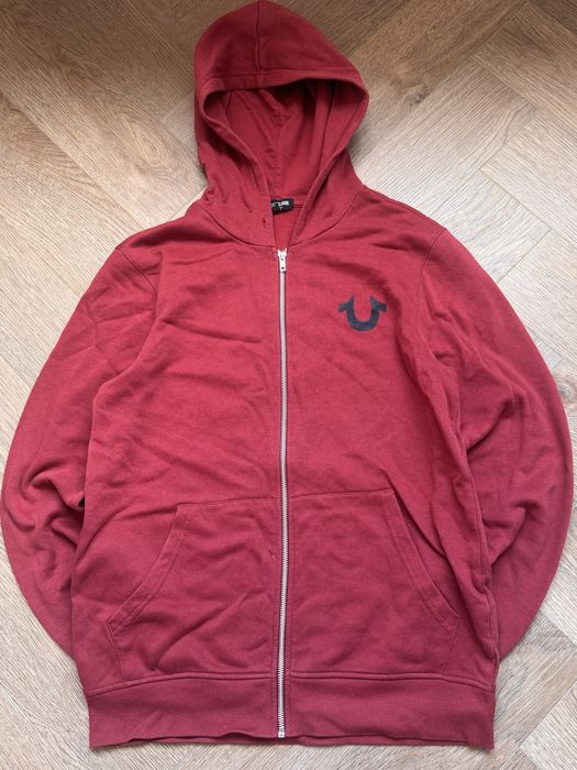 True religion red wine zip-hoodie