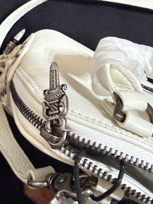 Geanta Chrome Hearts Dagger alba de Piele Noua