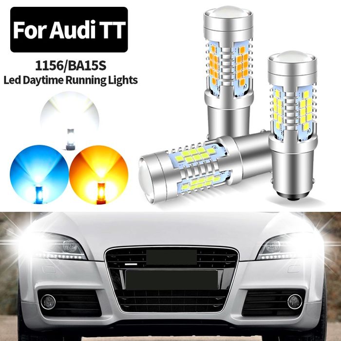 Set 2 Becuri auto LED P21/ ba15s, 44 LED SMD, Canbus, 12v, lumina alba