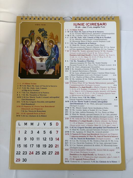 Calendar Crestin Ortodox 2026 A4