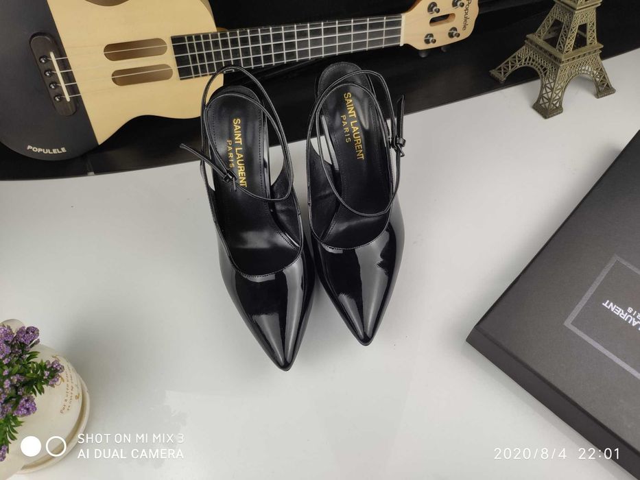 YSL Femei Negru tocuri înalte, sandali