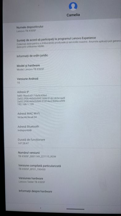 Tableta Lenovo 16 GB