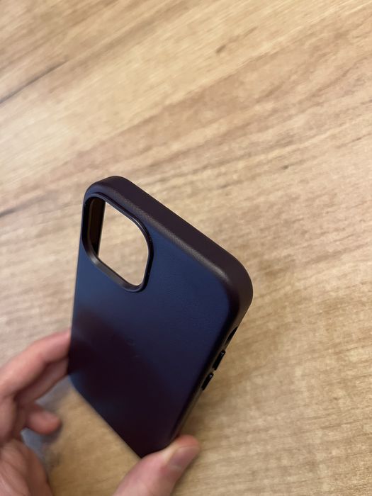Husa piele Iphone 13 mini Leather Case Dark Cherry Mag Safe (noua)