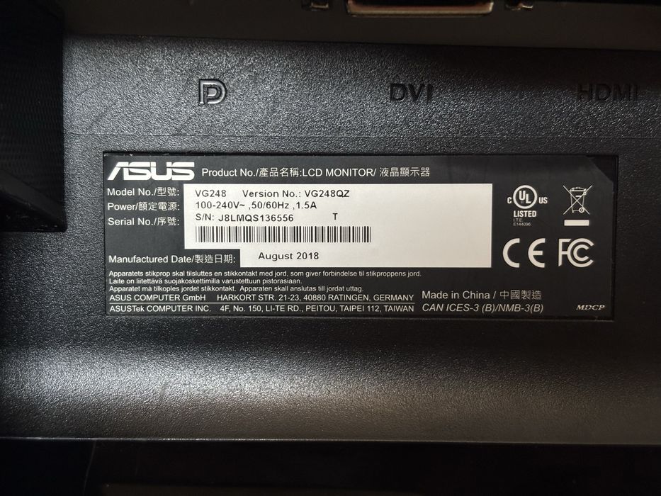 Monitor LCD TN ASUS VG248QZ 144HZ