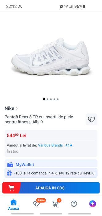 Adidasi Nike Reax 8 42,5, originali, noi