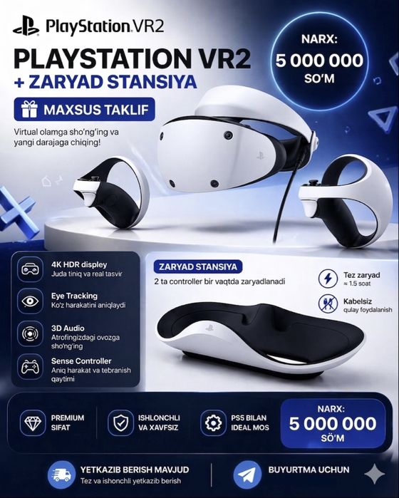 PlayStation  VR2 + Simsiz Zaryachik
