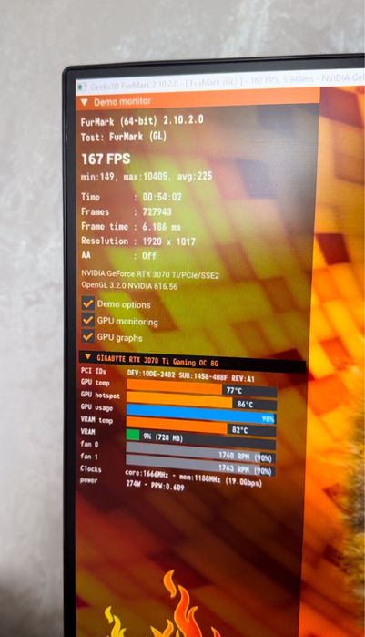 Видеокарта RTX3070 TI от Gigabyte 3 кулерный