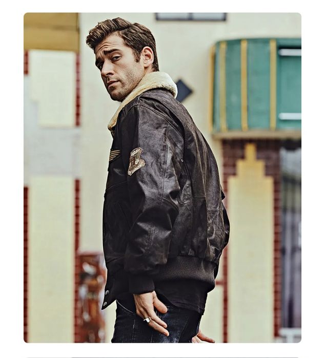 Кожаная куртка Пилот бомбер