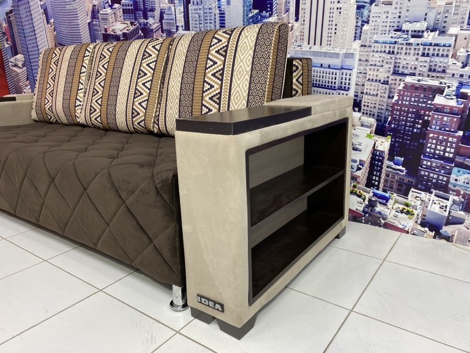 Идеа12 очень прочный раскладной диван.с бельевым ящиком и полочками