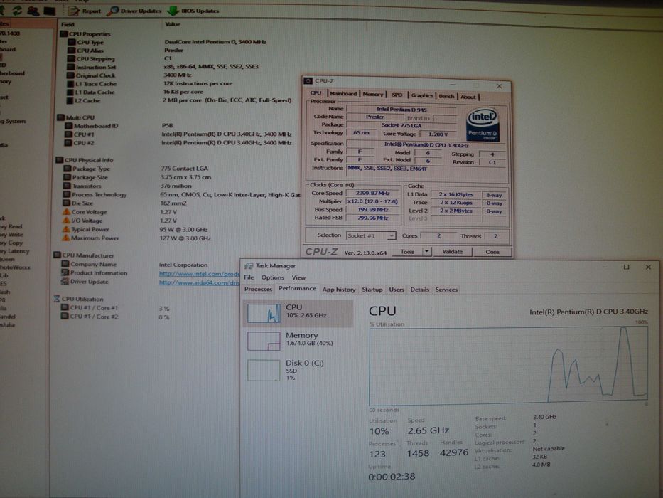 Procesor dual core intel pentium D 945 3.4Ghz 4mb FSB800 LGA 775 SL9QB