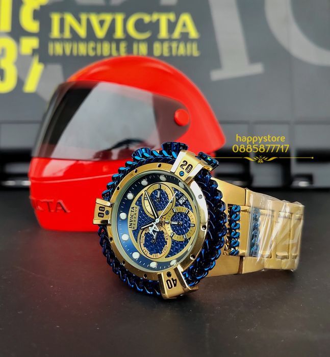 часовник INVICTA Hercules Gold and Blue 56 mm, Инвикта нов