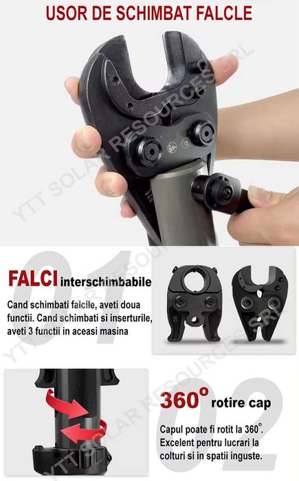 masina sertizat/taiat marime standard 2 baterii 5Ah bacuri TH, U, V, M