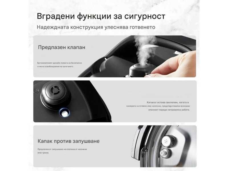 Мултикукър 9 в 1 с Таймер и 12 Програми Midea MPC802SAMK, 7.6L