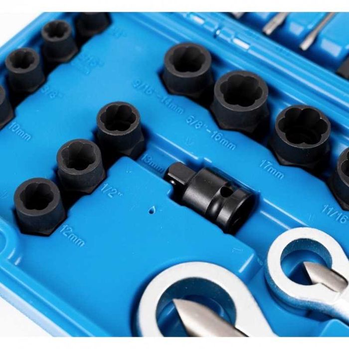 Комплект екстрактори, гайкоцеп и шпилковадачи 28 части HAWEK