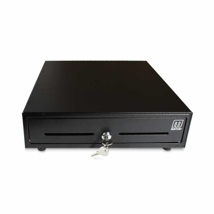 Sertar metalic de bani Metter CD410T-BK + Kit montare sub masa/blat
