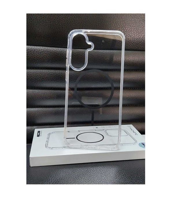 Калъф MagSafe iPhone / Samsung прозрачен силиконов калъф с цветен ринг magsafe