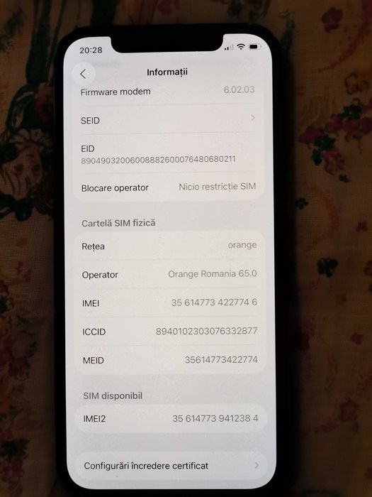 IPhone 12 original liber de rețea perfect funcțional cu cutie