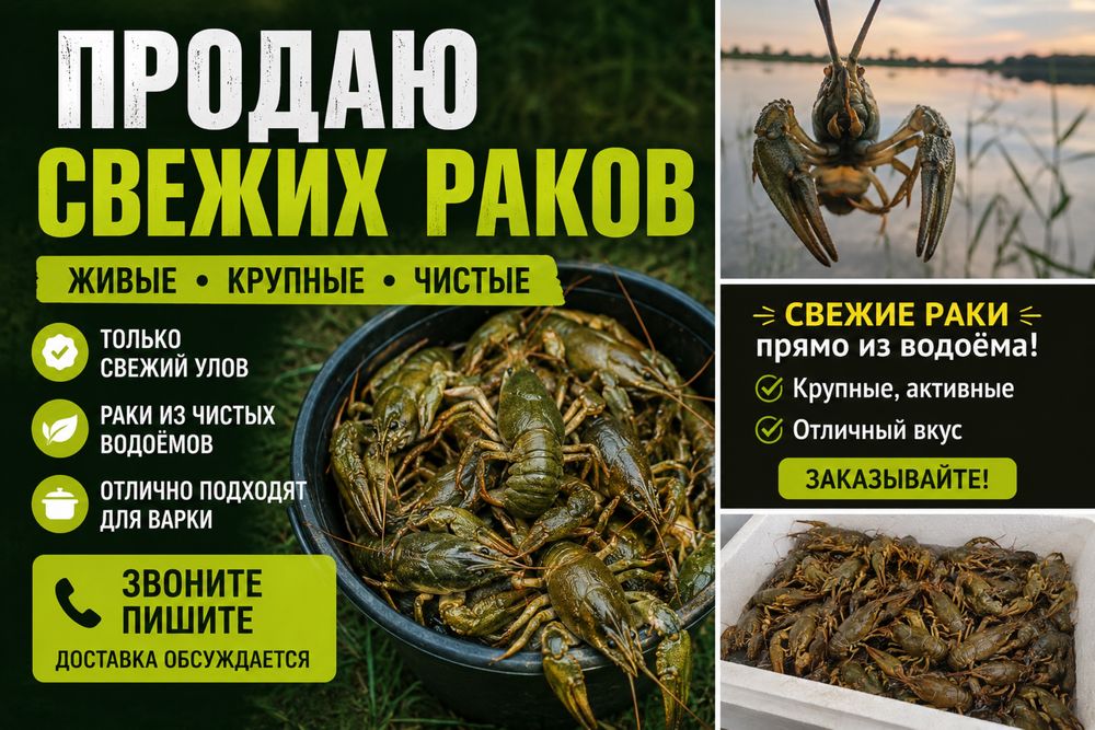 Раки Живые свежие большие