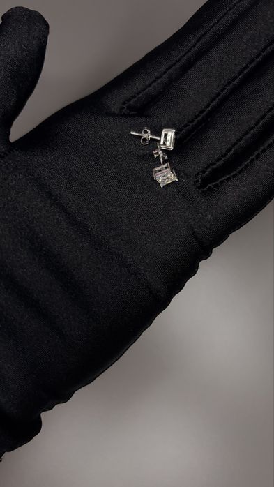 Обици “Princess Cut Moissanite” VVS 1CT