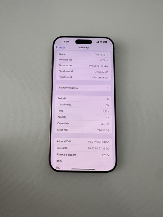 V/S Iphone 16 pro max/92% baterie
