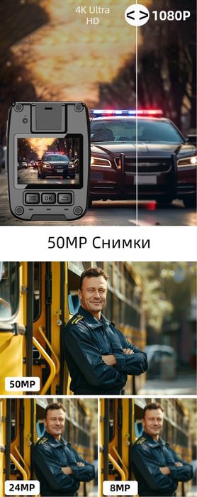 Body Camera / Камера за тяло 4K с нощно виждане и запис