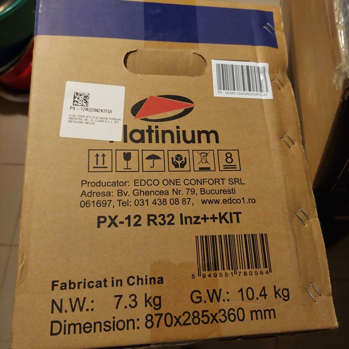 Aer Conditionat Platinium Pure Air PX-12 R32 Inz++KIT 12000 BTU WiFi Kit instalare inclus