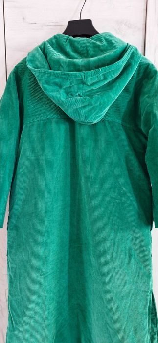 Palton verde raiat,cu maneci 3/4