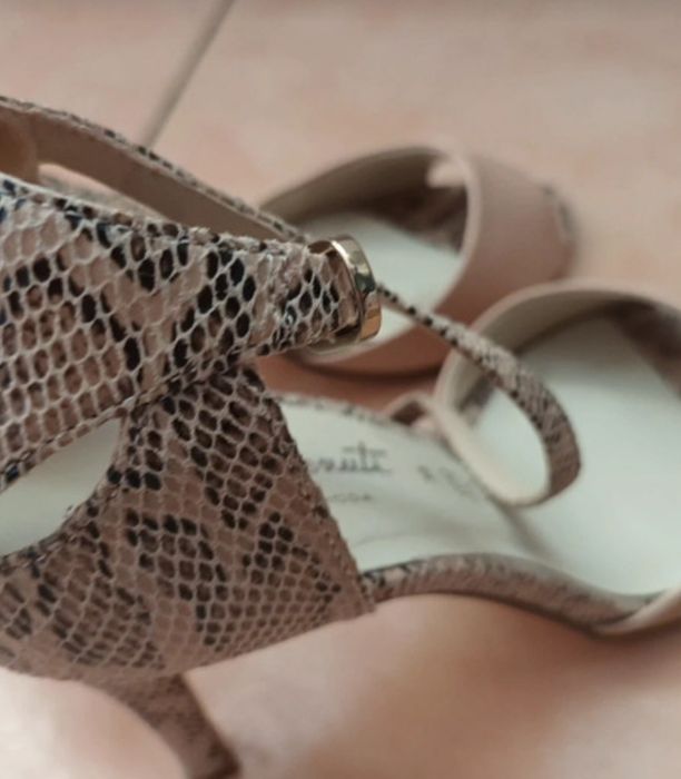 Pantofi cu toc, Benvenutti  vârf deschis, roz pudra,