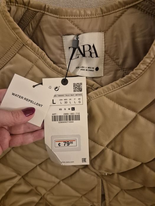Чисто ново дълго палто от еко кожа Zara L размер