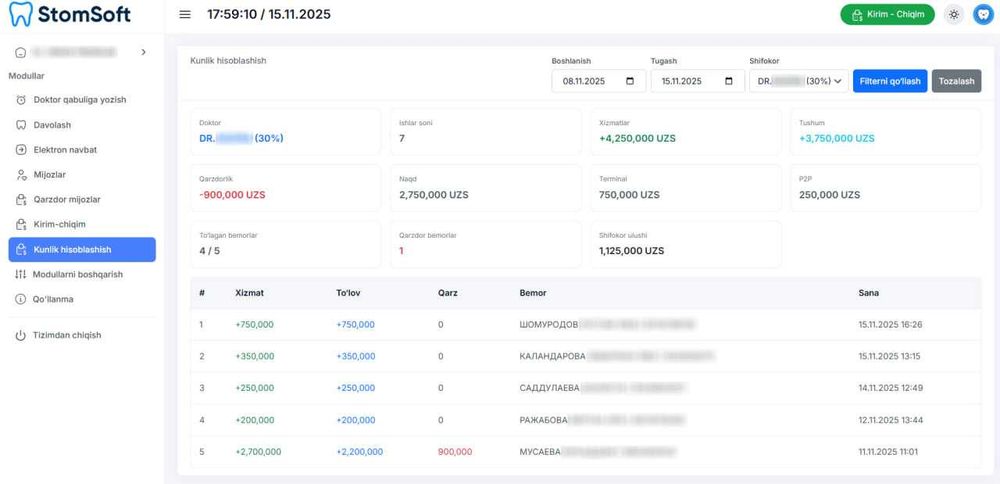 StomSoft – Stomatologiya uchun zamonaviy onlayn tizim