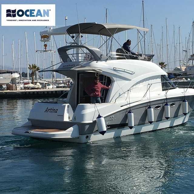 Balon protectie acostare alb/ cap albastru Ocean Fender Heavy Duty H2 14x50cm