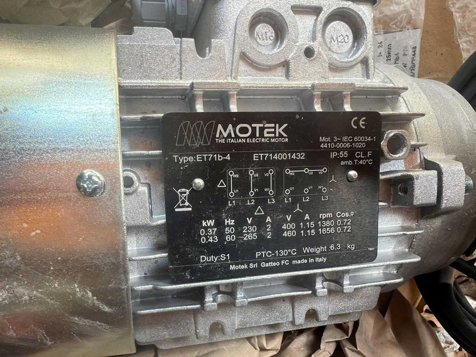 MOTEK ET71b-4 Трифазен 4 полюсен електромотор 0,37кВ 1380rpm НОВ
