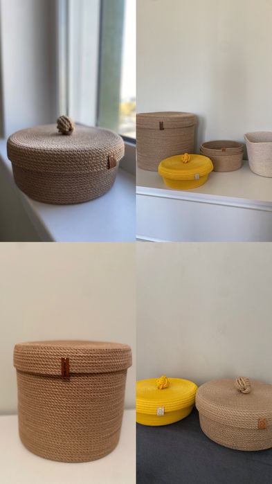 Корзины для хранения джут