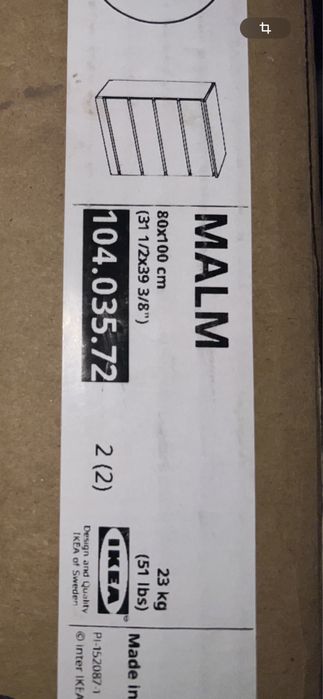 Комод IKEA Мальм, 80x48x100 см, белый