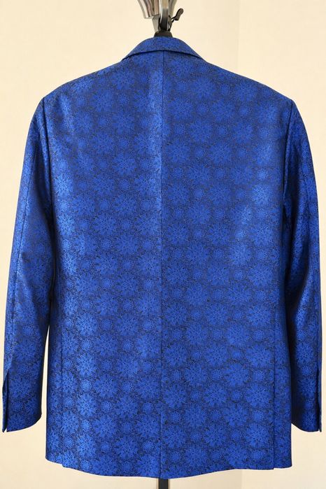 Sacou elegant bărbați Viggo Ceremony,albastru  floral,cu papion husă