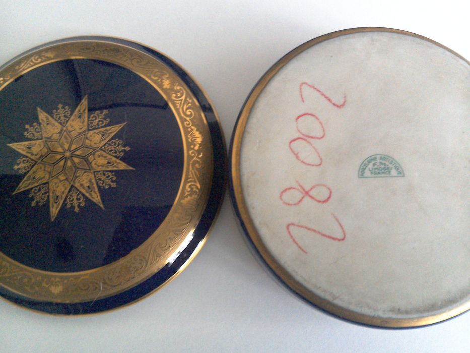 Casetă veche porțelan Limoges pt. bijuterii, piesă de colecție