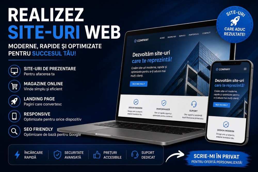 Realizez site-uri web la comandă!