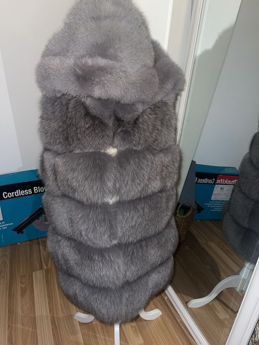 Vesta blană naturală vulpe