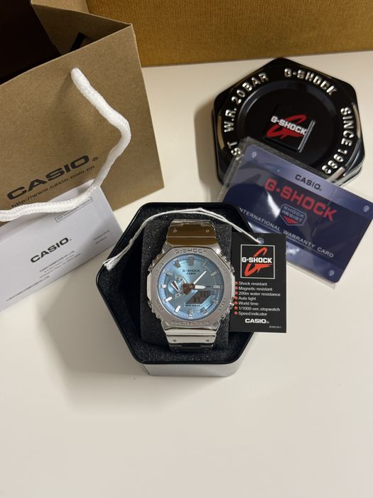 Casio G-SHOCK GM2100 // Otel Inoxidabil // Baby Blue