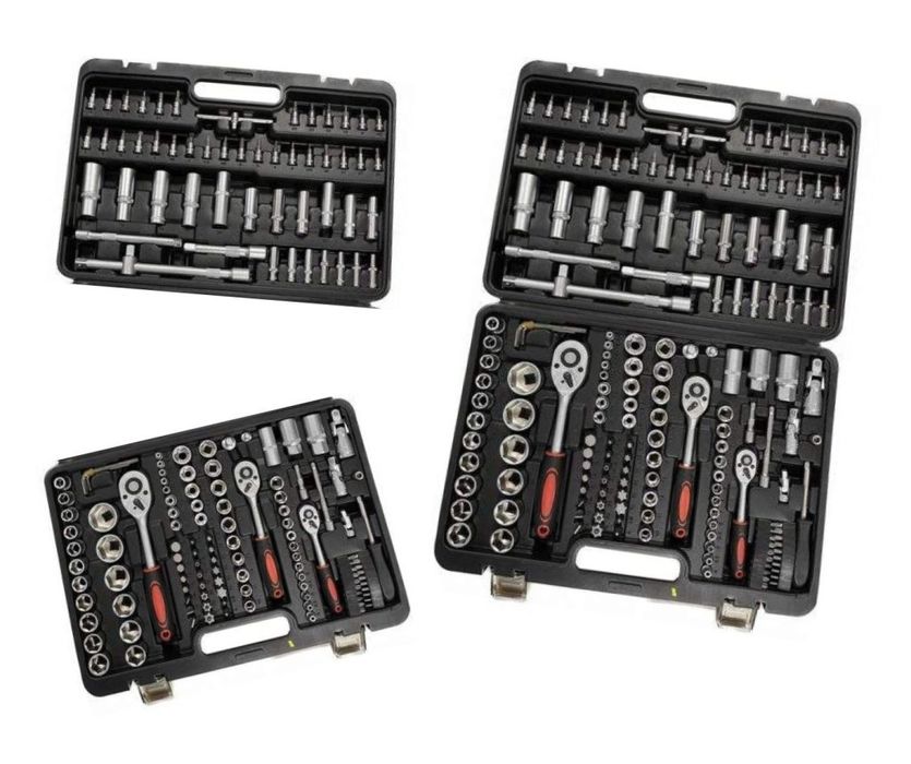 Куфар с инструменти Гедоре 172 части с 3 боря Тресчотки